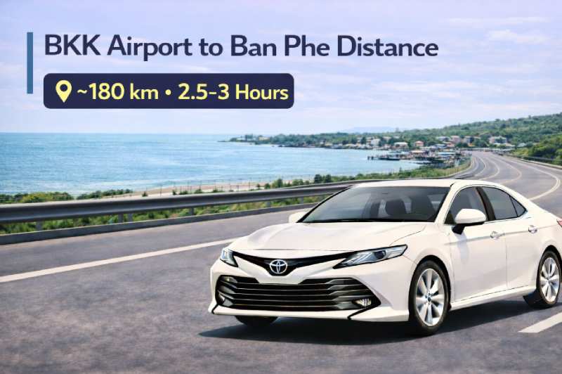 BKK to Ban Phe distance
