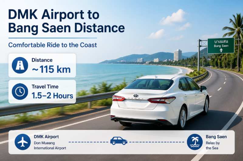 DMK to Bang Saen distance