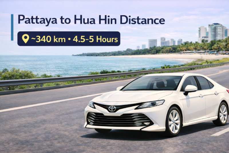 taxi from Pattaya to Hua Hin distance