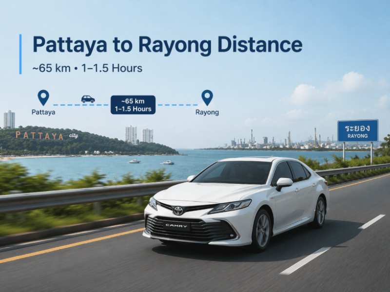 Pattaya to Rayong Distance