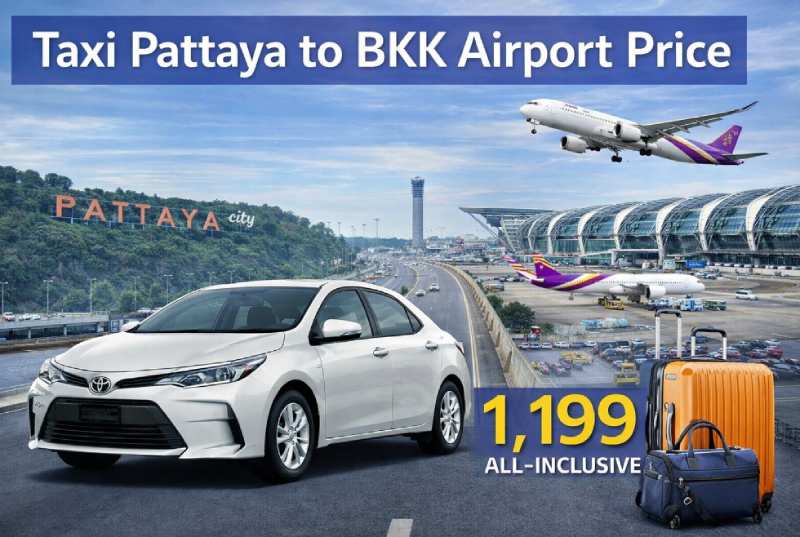 pattaya to bkk airport taxi price