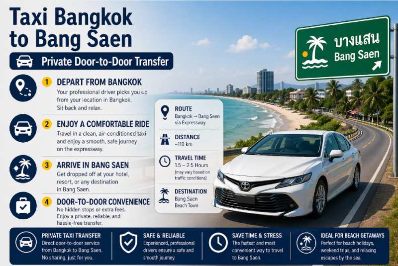 taxi from Bangkok to Bang Saen door-to-door transfer