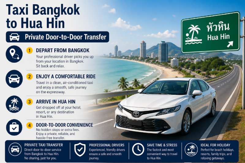 taxi from Bangkok to Hua Hin door-to-door transfer