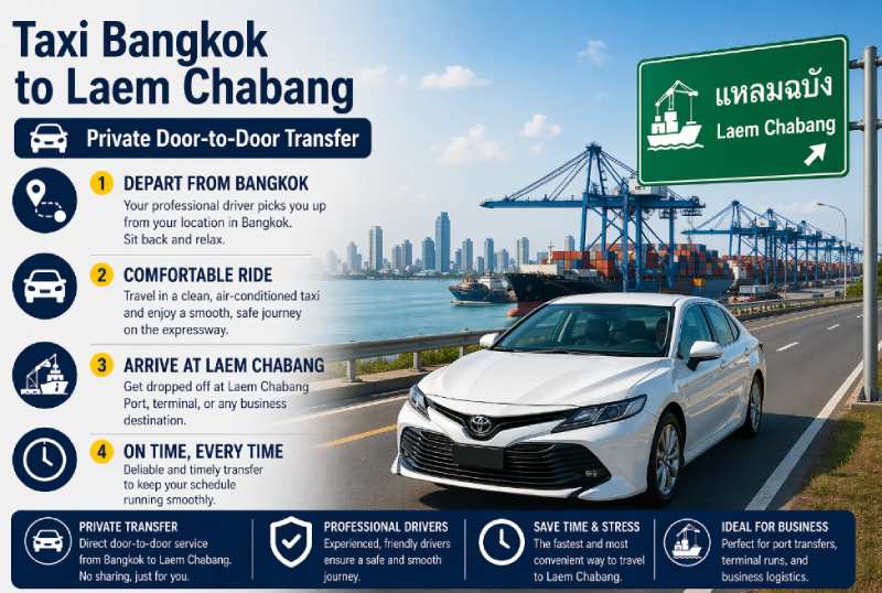 taxi from Bangkok to Laem Chabang door-to-door transfer
