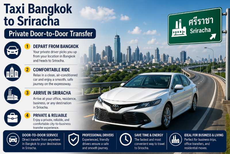 taxi from Bangkok to Sri Racha door-to-door transfer