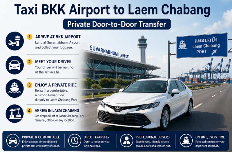 taxi from BKK airport to Laem Chabang door-to-door transfer