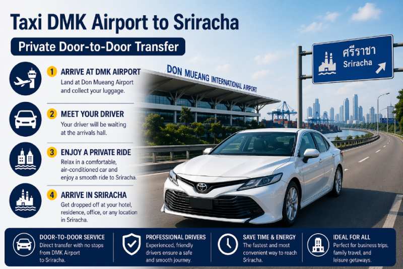 taxi from DMK airport to Sriracha door-to-door transfer