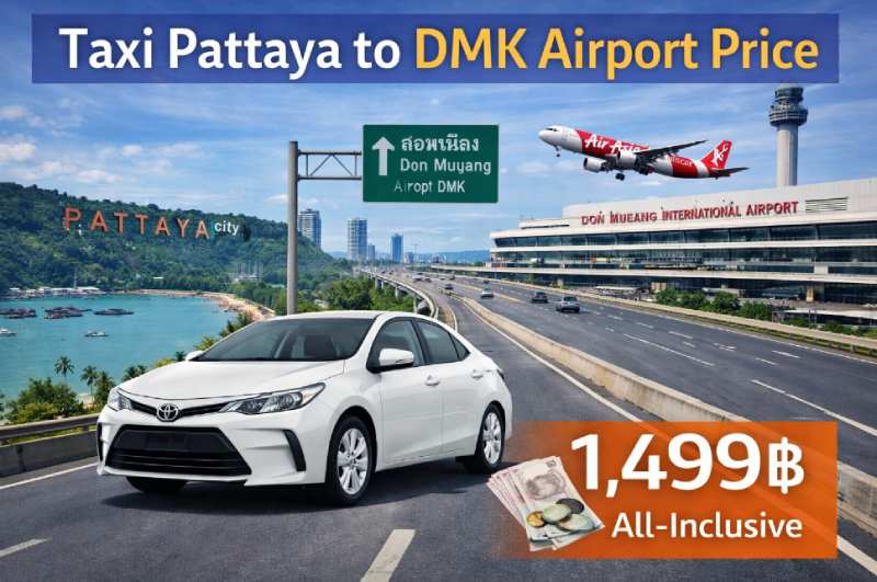 pattaya to dmk airport taxi price