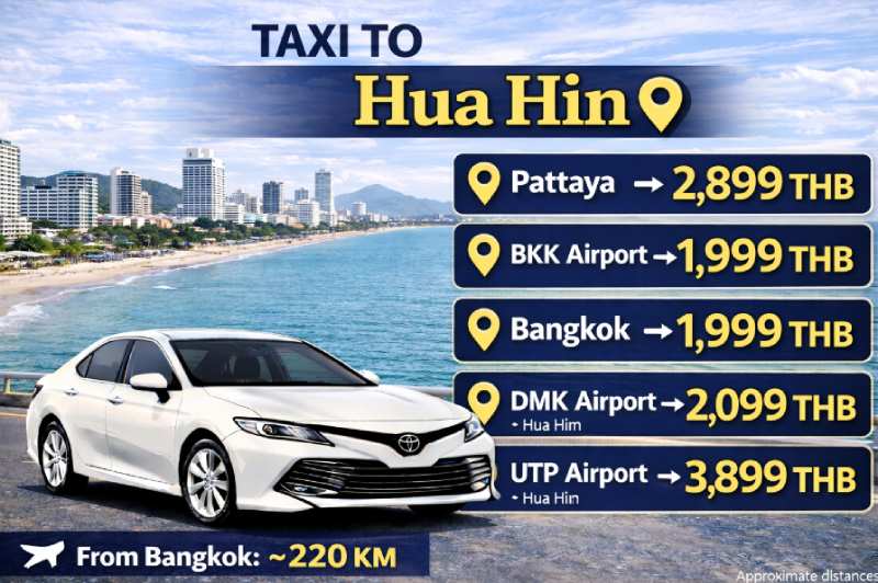price of taxi to Hua Hin