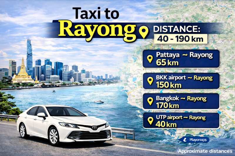 distance to Rayong