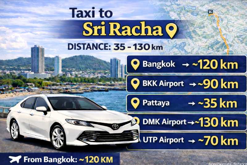 taxi to Sri Racha distance